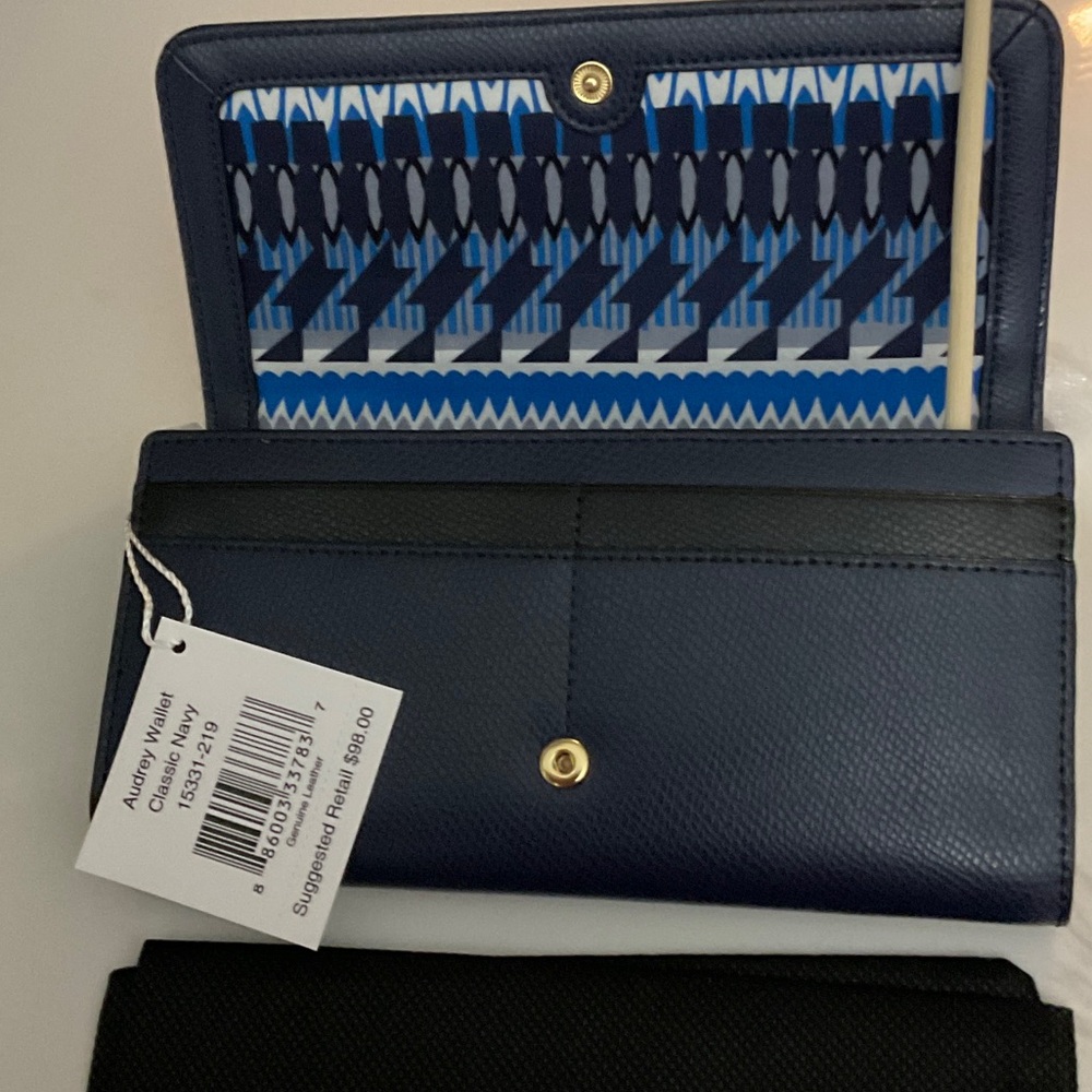 Vera Bradley Navy Leather Wallet